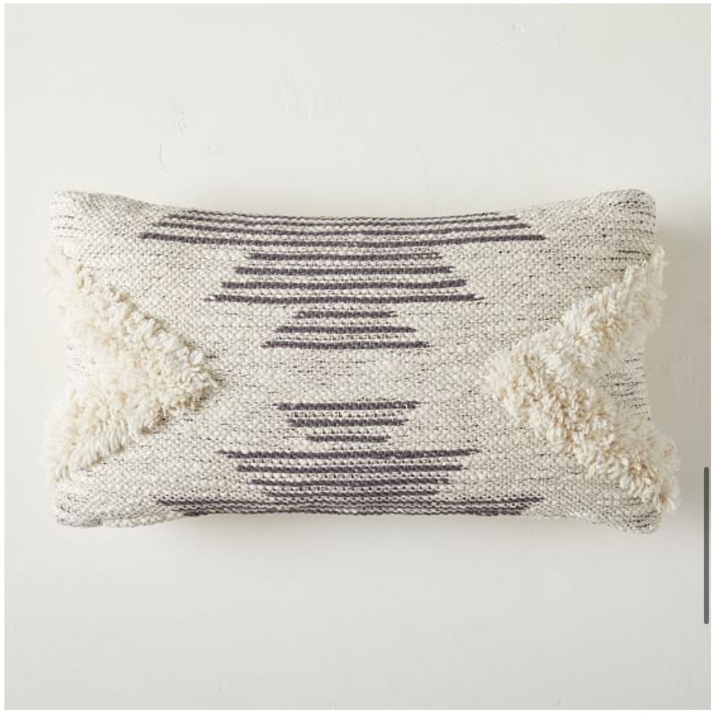 WEST ELM Fringe Lumbar Pillow Cover